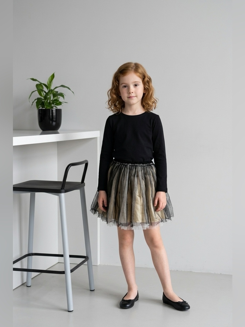 NWT Doe A Dear Toddler Girls Yellow Black Tulle Tutu Skirt - Size 3T